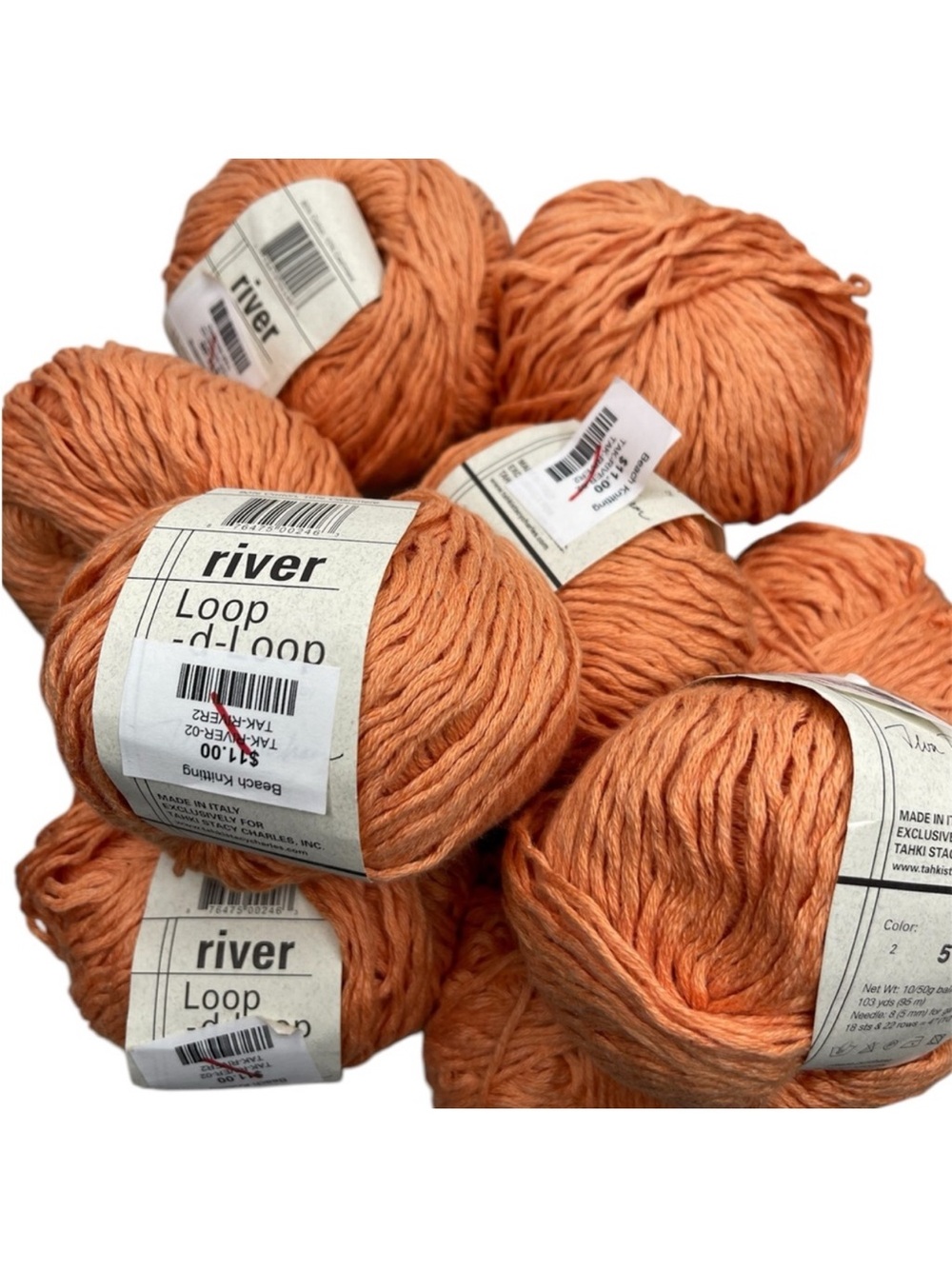 River Loop Soft Cotton Cashmere Yarn - Peach Bundle of 9 - Picture 4 of 4